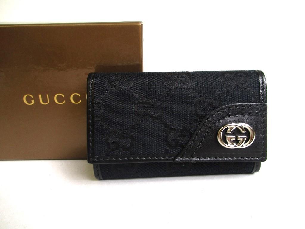 

Authentic GUCCI GG Black Canvas and Leather 6 Pics Key Cases #a398 Refurbished