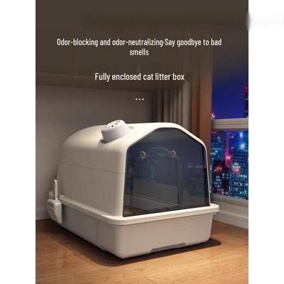 Extra Large Odor-Proof Enclosed Cat Litter Box with Deodorizing and Splash-Proof Features