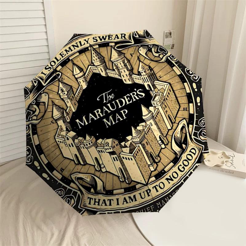 1PC Warner Marauder s Map Umbrella-8-Rib Reinforced, Automatic Open, Lightweight & Durable-A41