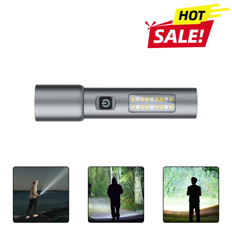 Mini Portable LED Flashlights USB Rechargeable EDC Torches COB Floodlight Pocket Work Light Lantern Outdoor Fishing Flashlight