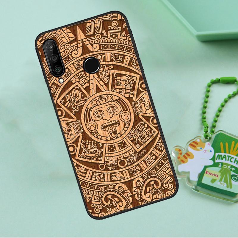 Mayan Calendar Wood Pattern For Huawei Nova Y90 Y70 Y60 Y61 Y91 Y72 9 10 SE 12i 12s 11i 5T P60 Pro P20 P30 P40 Lite Case
