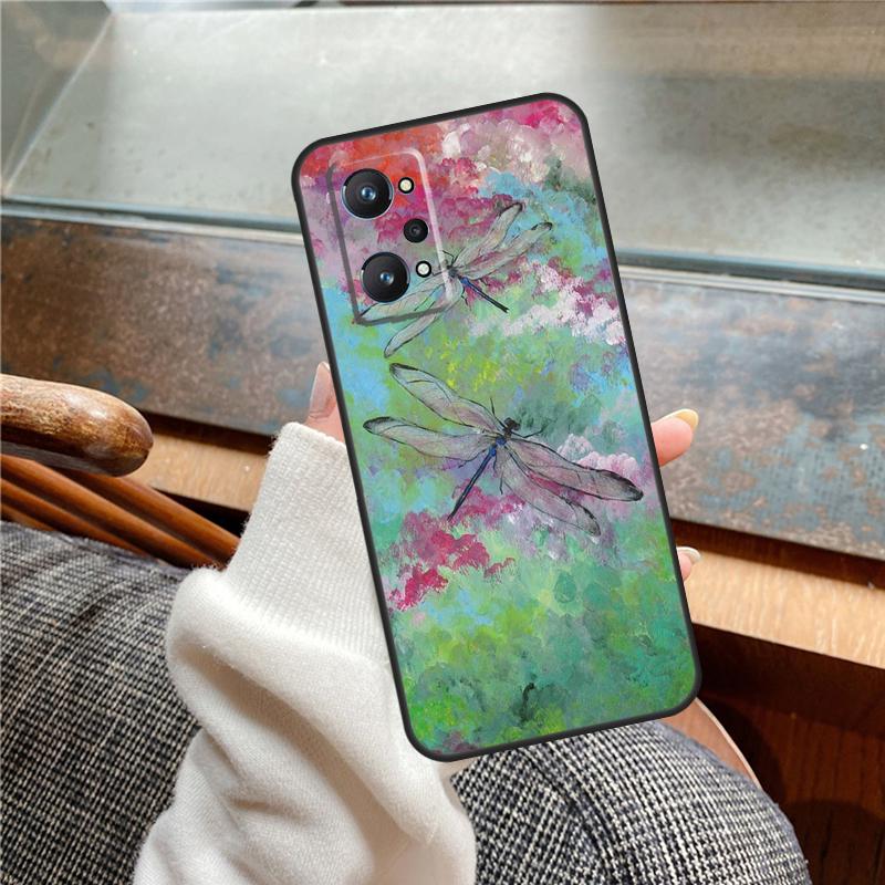 Luxury Dragonfly Case For Realme 11 12 13 14 Pro Plus C53 C55 C51 C25 C63 C61 C65 C67 C71 C75 GT6 GT7 15 Pro