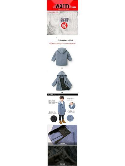 Χειμωνιάτικο μάλλινο παλτό για αγόρια 2023 - Κορεατικό στυλ, μεσαίου μήκους, Μοντέρνα μόδα