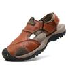Fashion 2025 New Man's Shoes Genuine Leather Men Sandals Summer Men's Shoes Outdoor Water Shoes Leather Sandals For Men