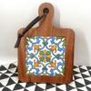 Japanese Solid Wood Floral Tile Heat-Resistant Kitchen Mat - Insulated Pot Holder, Retro Placemat, Casserole Mat, Coaster