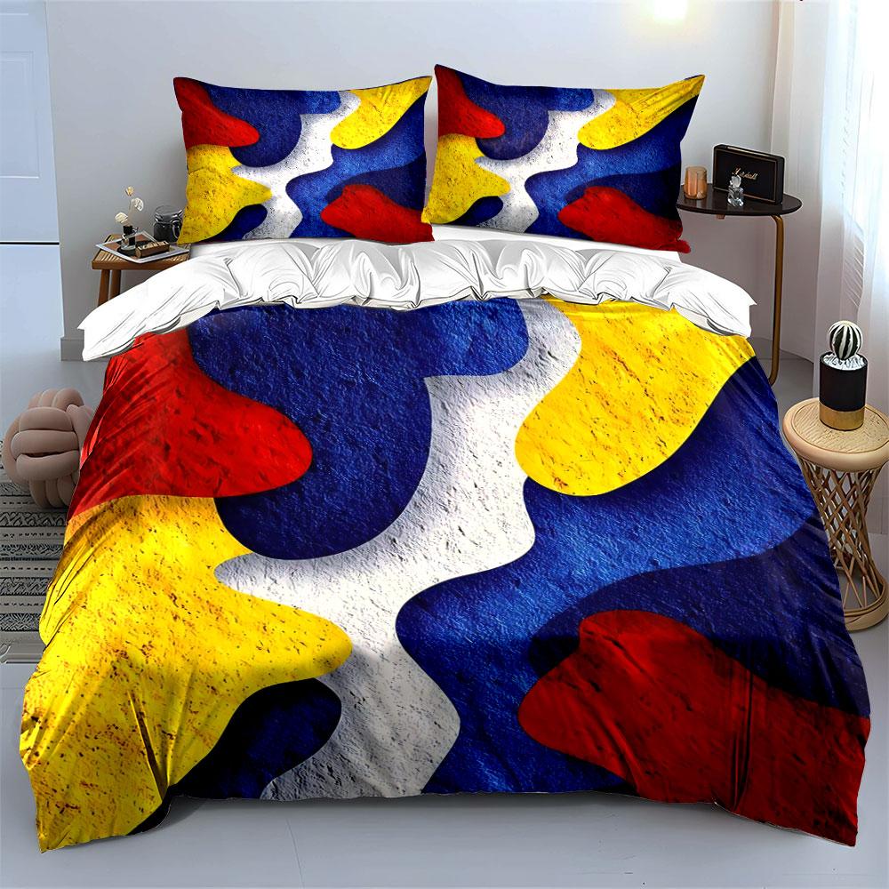Abstraktes buntes Bettwäscheset Bettwäsche Bettbezug-Set Bettbezug Kissenbezüge (1 * Bettbezug 2 * Kissenbezüge, ohne Bettdecke)