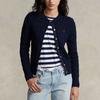 Polo Ralph Lauren Ss23 Solid Color Logo Embroidered Single-Breasted Long Sleeve Knit Sweater Women sweater Blue WMPOSWENDW20116-400