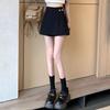 Women's High-Waist A-Line Wide-Leg Black Shorts Skirt - Petite Spring 2025 Collection