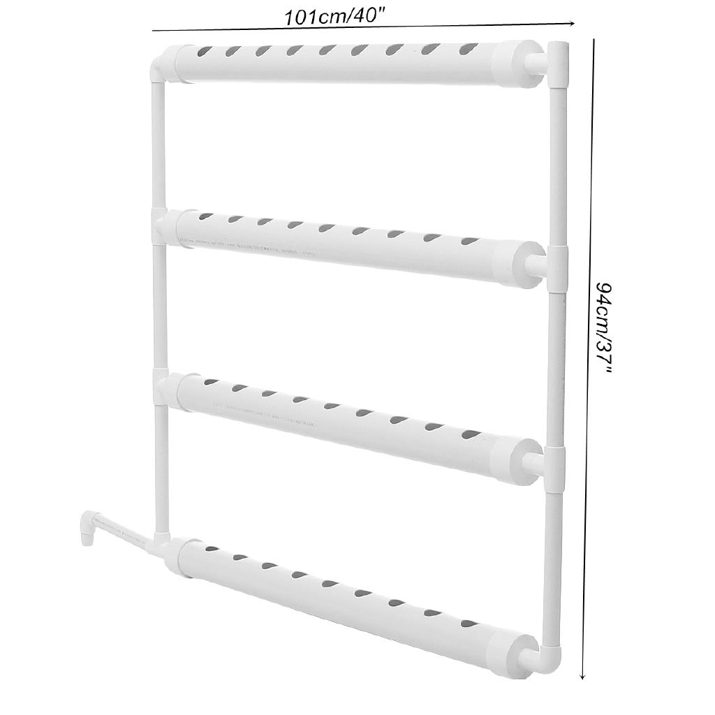 220v 63mm 36 Plant Sites 8W PVC 4 Pipes Wall-mounted Hydroponic Nursery Pots Rack Growing Kit Water Pump Tube Set White Garden Tools