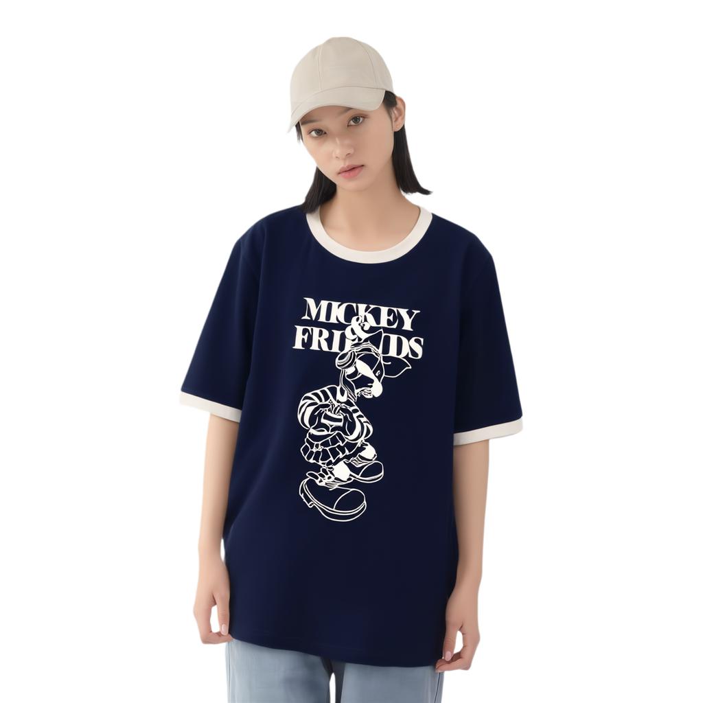 Li Ning X Disney Letter Print Round Neck Versatile Breathable Loose Short Sleeve T-Shirt Women T-Shirt AHSV804-4