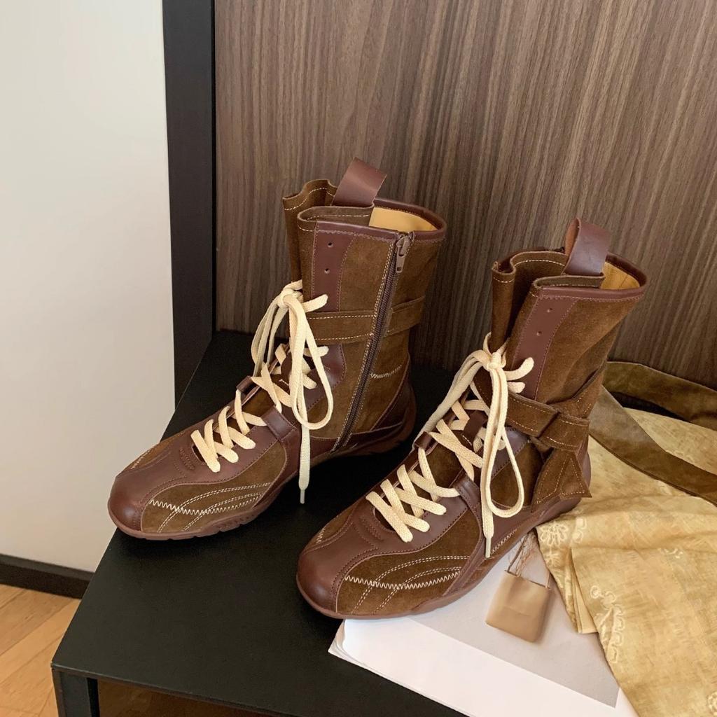 Maillard retro inner heightening platform Martin boots women's 2025 new British style niche western boxing boots