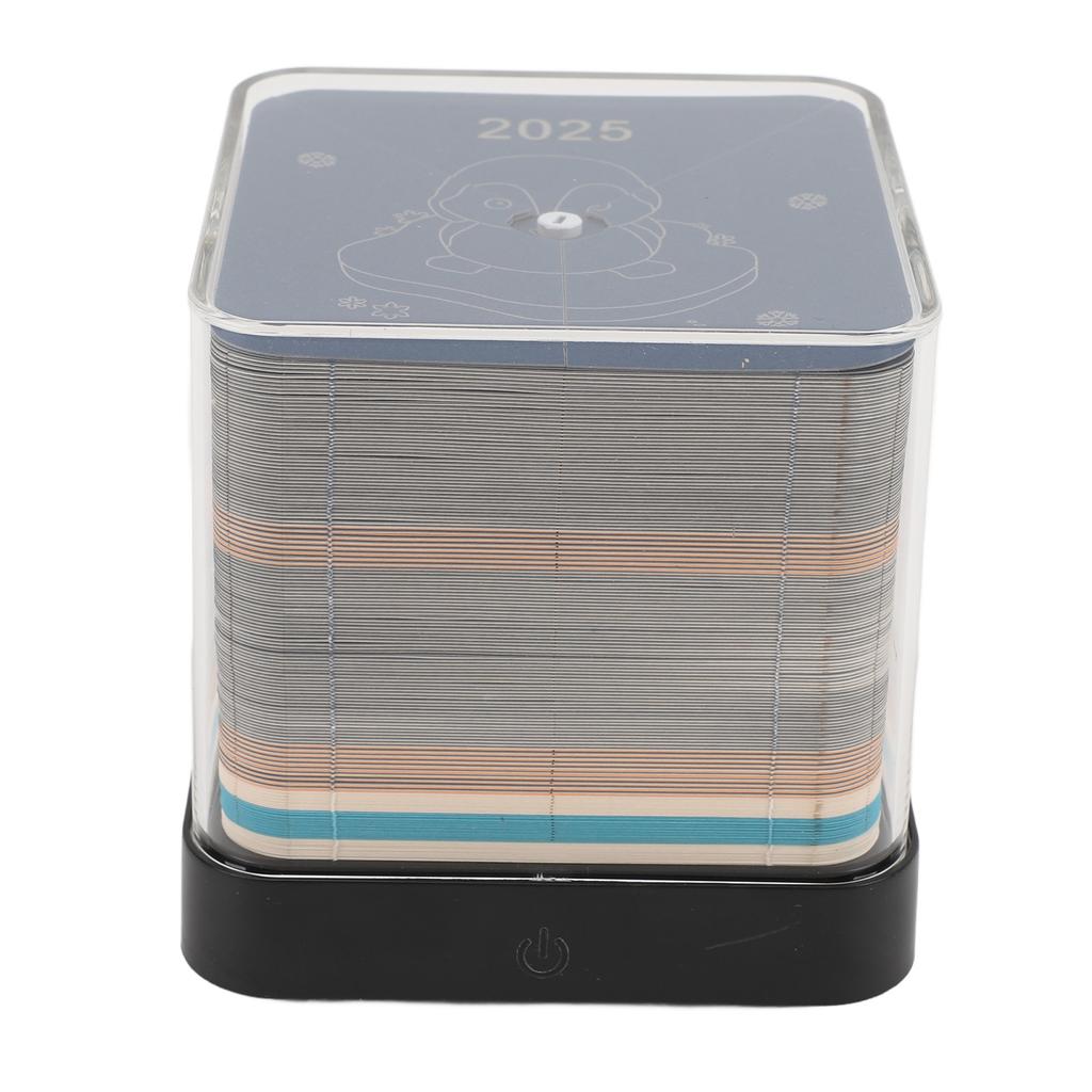 2025 3D Calendar Memo Pad Decorative Paper Carving Craft Note Pad with Light for Home School Office