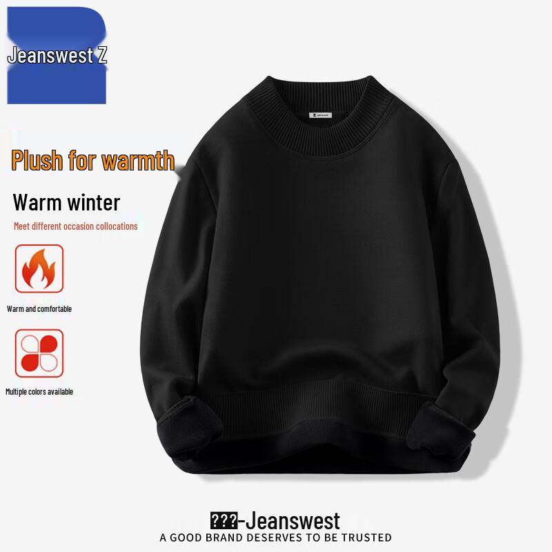 

Jeanswest Men s Winter Fleece-Lined Half-Turtleneck Knit Sweater ANJ46 3XL