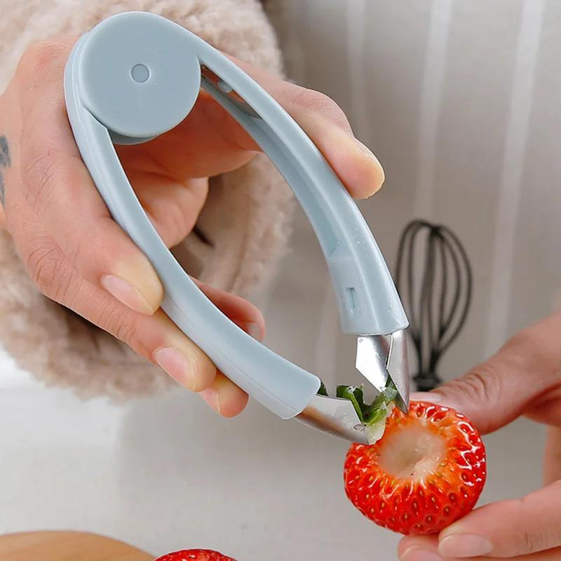 Pineapple Eye Corer Fruit Vegetable Knives Stem Remover Clip Strawberry Huller Peeler Stainless Steel Tweezers Kitchen Gadgets