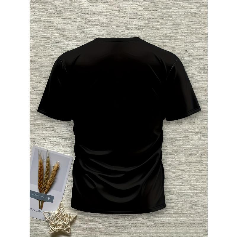 European sizes Men'S Novelty T-Shirt with 3D Digital Print, Short-Sleeved
