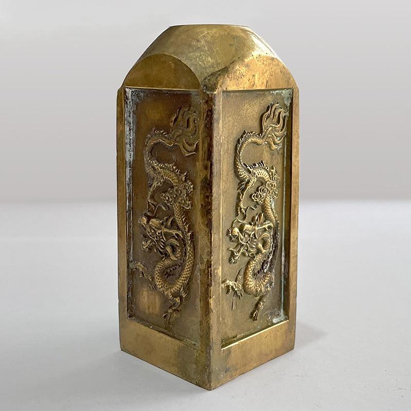 

Узор китайского дракона, латунь, пресс-папье для кабинета, новый китайский стиль, украшения для кабинета, печати, металлические изделия ручной работы, подарки для пожилых людей