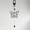 Black Butterfly Bead Pendant Phone Charm Straps Y2K Lanyard Purse Accessories