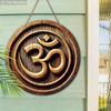 2D Flat Retro Wooden Om Symbol Sign - Rustic Decorative Plaque - Ideal for Home, Garage, Dining Room, Cafe Decor