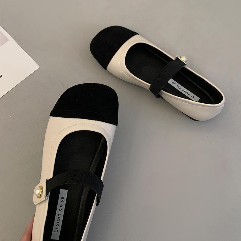 

Shallow mouth versatile low-heeled flat-soled single shoes women s 2025 spring and autumn new French retro Mary Jane shoes soft-soled Doudou shoes 35
