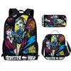 Elementary School Cartoon Backpack And Peripheral Backpack Three Piece Set