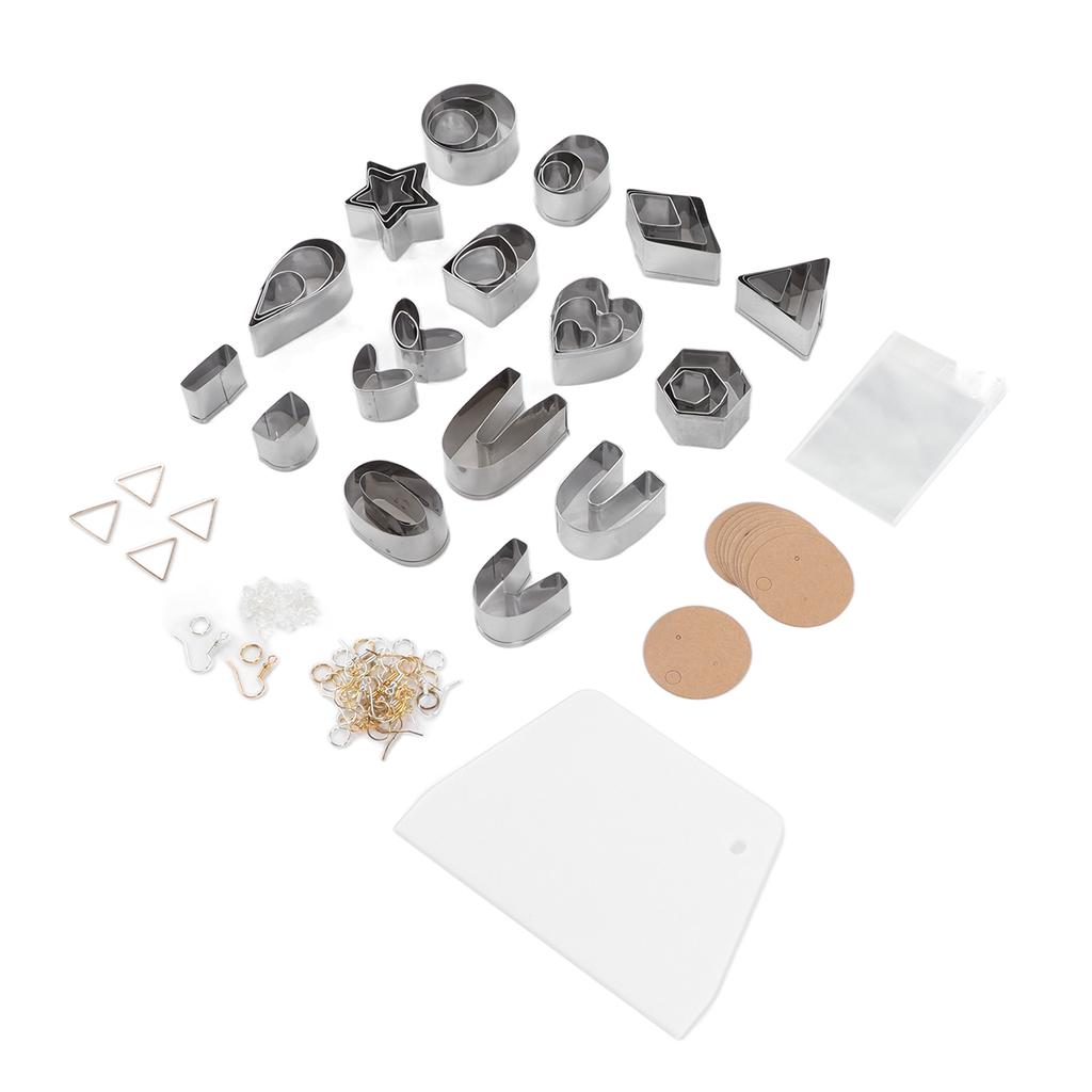 Polymer Clay Cutters Set 30 Circle Shape 60 Earrings Accessories Polymer Clay Tools with Bags for Jewelry Making DIY