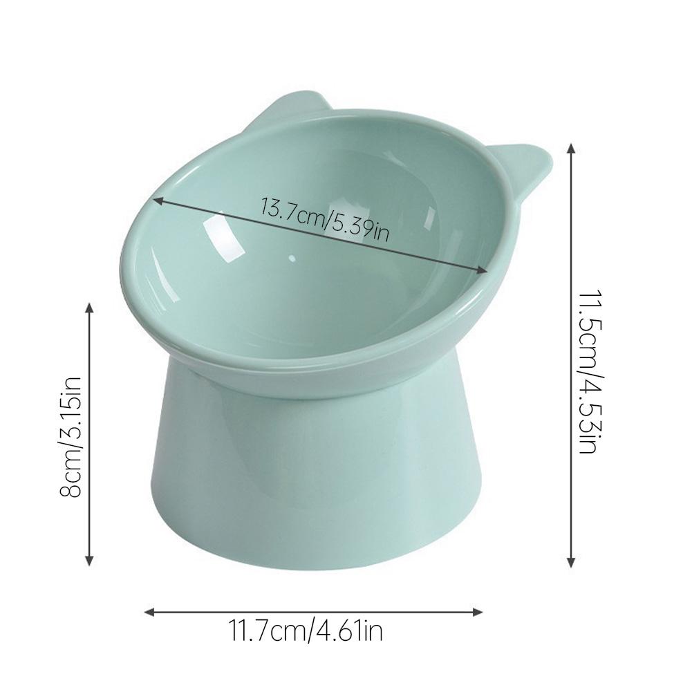 Elevated Tilted Cat Bowl, Raised Cat Ear Food Water Feeder, Neck Protection Pet Dish, Non-Slip High Foot Bowl