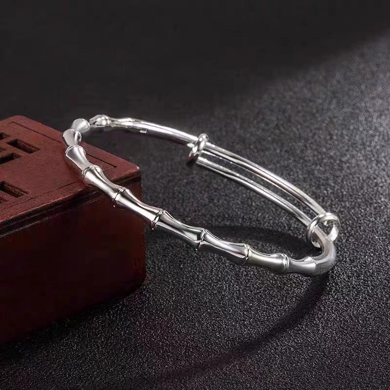 Pulseiras de Casal com Junta de Bambu: Design Elegante Ajustável Jateado