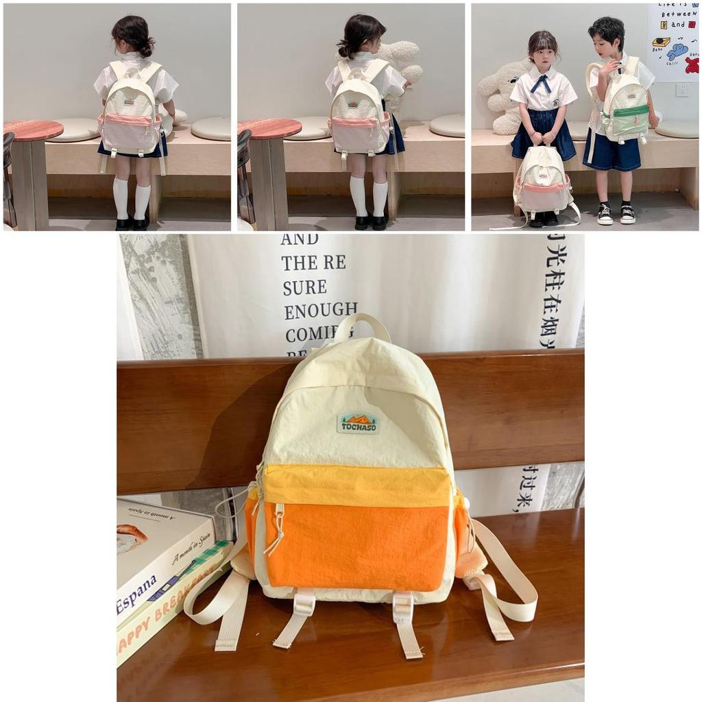 Childrens School Bag Featuring Durable Nylon And Fun Color Blocks For Toddler Use