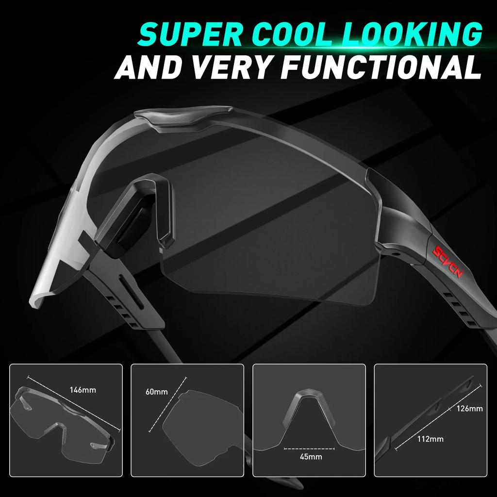 Pochromic Cycling Glasses Bike Sunglasses UV400 Running Sports Bicycle Eyewear Goggles Outdoor MTB Sunglasses Eyepieces
