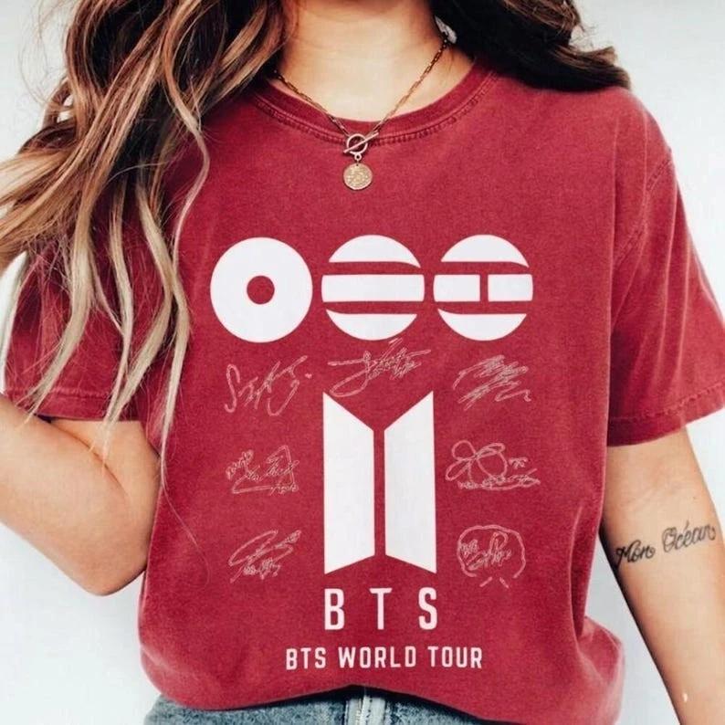 Bts World Tour Signature Kpop Fan Graphic T Shirt S