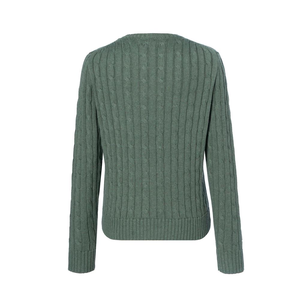 Polo Ralph Lauren FW23 Solid Color Small Pony Embroidered Round Neck Long Sleeve Knit Sweater Women sweater Dark-Green 211570012-080