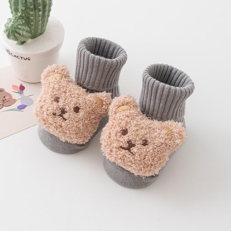 Newborn Cartoon Mid-Calf Non-Slip Cotton Socks for Boys and Girls - Spring/Autumn