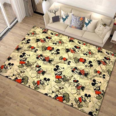 1 Stück Disney Mickey Maus und Minnie Muster Teppich Läufer Rutschfester Teppich Handwaschbar Fußmatte Geeignet für Wohnzimmer Schlafzimmer Heimdekoration