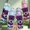 1PC Cool Dark Owl Graphic Print 750ml Color Plastic Sports Water Bottle Leakproof Flip Straw Lid Suitable for Sports Office Home Use