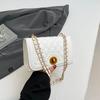 2025 spring new fashion versatile high sense diamond chain shoulder messenger bag this year popular small square bag women