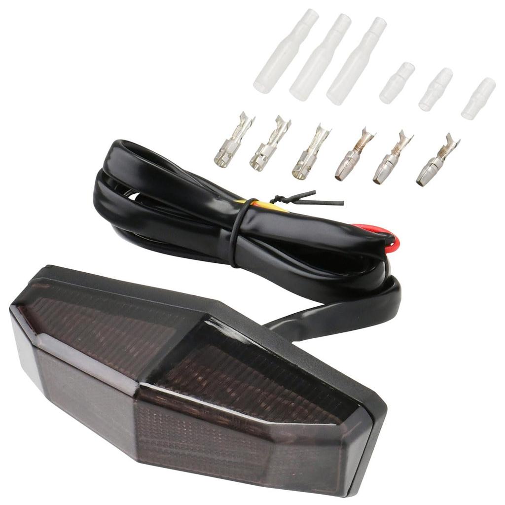 DRC Motread Edge Tail Light with Smoke LED Tail Light with License Plate High Long Energy Dirtfreak F5872 Part Lens, Light, Brightness, Life, Saving,