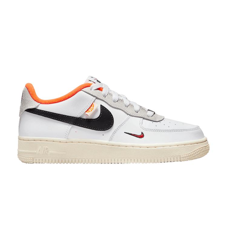 Nike Air Force 1 LV8 GS Hoops Pack - White Total Orange Kids Sneakers Coconut-Milk Black DX3361-100