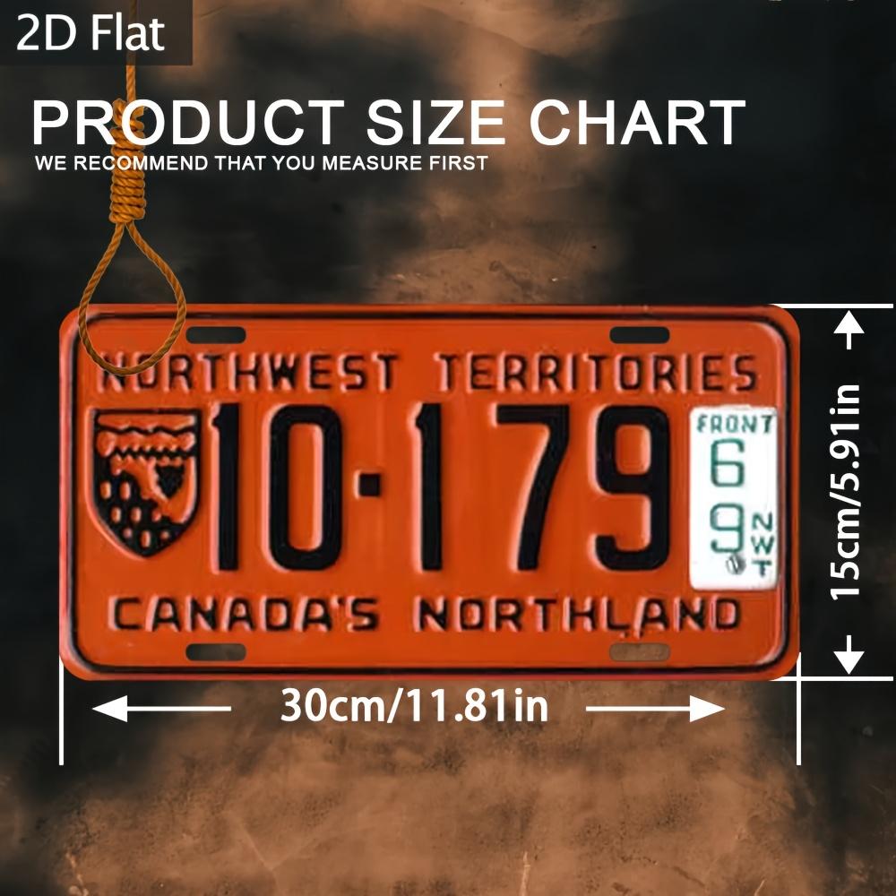 Aluminum Wall Plaque -  Industrial Retro License Plate Design with Northwest Territories & Canada's Northwest Territories , Vibr