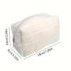 5/8pcs Women Elegant White Large Zipper Makeup Toiletry Bag Set Cosmetic Organizer Zippered Pouch Travel Skincare Brushes Beauty
