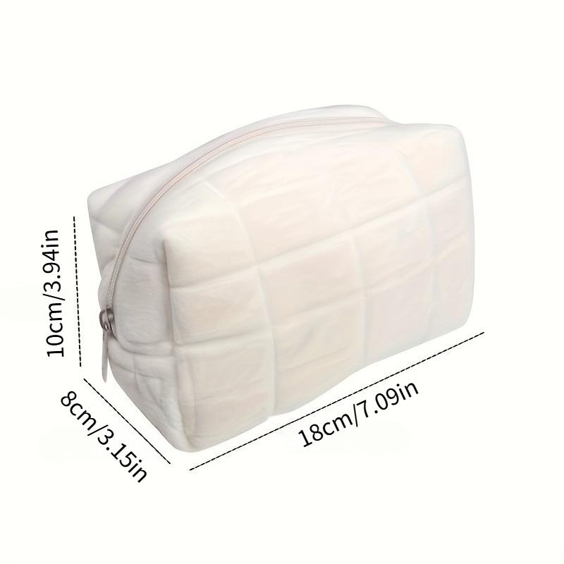 5/8pcs Women Elegant White Large Zipper Makeup Toiletry Bag Set Cosmetic Organizer Zippered Pouch Travel Skincare Brushes Beauty