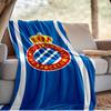 Real Sociedad Logo Ontwerp Deken Outdoor Flanellen Deken voor Kamperen, Wandelen, Tuinfeesten, Picknick Benodigdheden, cadeau voor familie en vrienden
