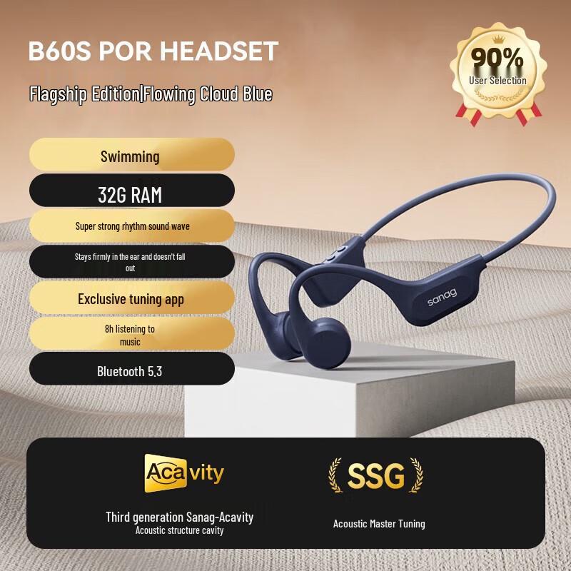 

SANAG B60SPro Bone Conduction Open-Ear Sports & Swimming Headset