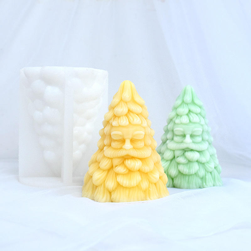 Christmas Three Dimensional Tree Silicone Mold DIY Aromatherapy Candle Mold Handmade Soap Mold for Home Decoration Holiday Gifts