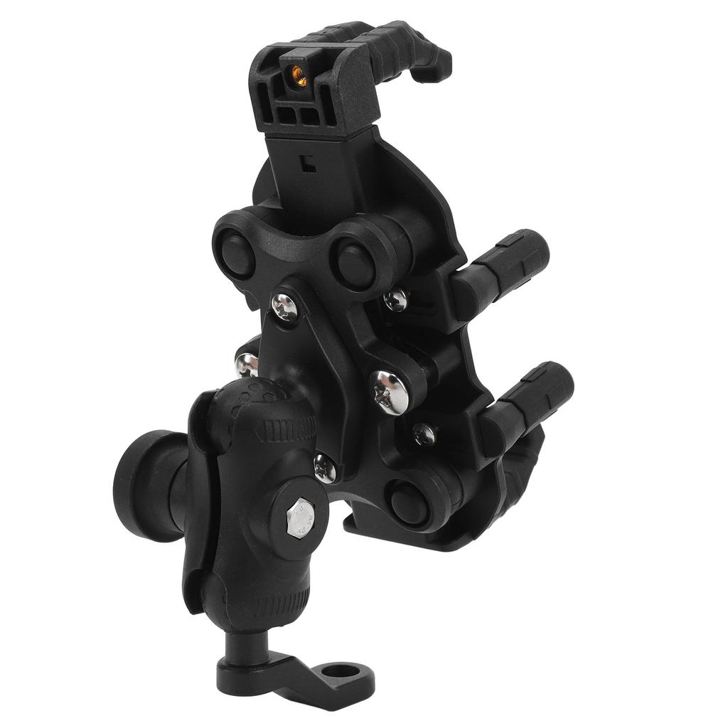 Motorcycle Phone Mount with Safety Lock Shock Absorption 360 Degree Rotation Adjustable Rearview Mirror Phone Holder