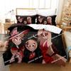 Hazbined Hotel Cartoon Charlie Vaggie Alastor AD Bedding Set Printed With Pillowcase Duvet Cover Soft Single Double Queen King