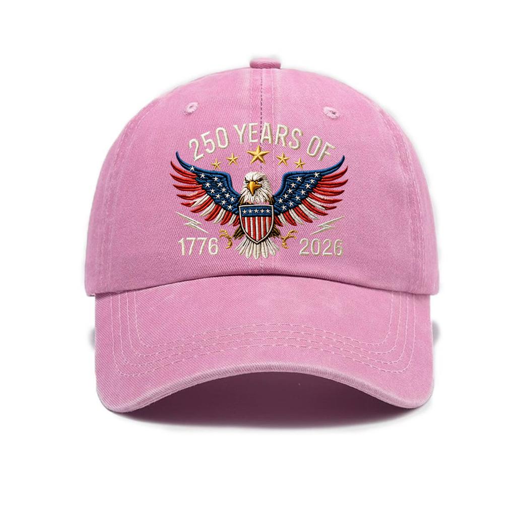 Independence Day Print Curved Along Soft Top Vintage Washed Outdoor Baseball Hat
