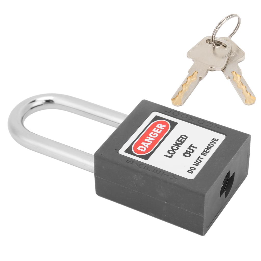 1.5in Safety Padlocks Steel Beam Insulated Lock with 2 Keys for Industry Machine ManufacturingBlack