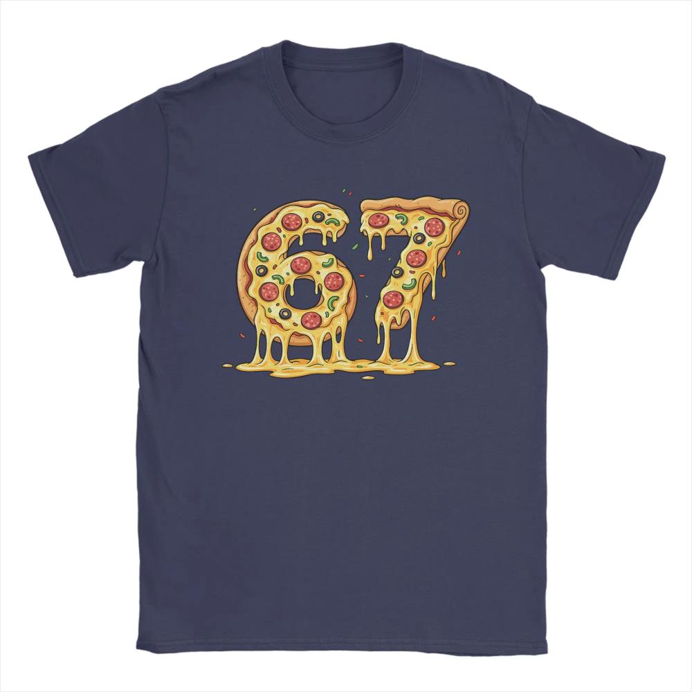 67 Pizza Meme Funny Six Seven Gen Alphas Slang TShirt Summer Cotton TShirt for Men Women Harajuku Tee Shirt Streetwear Top Tee
