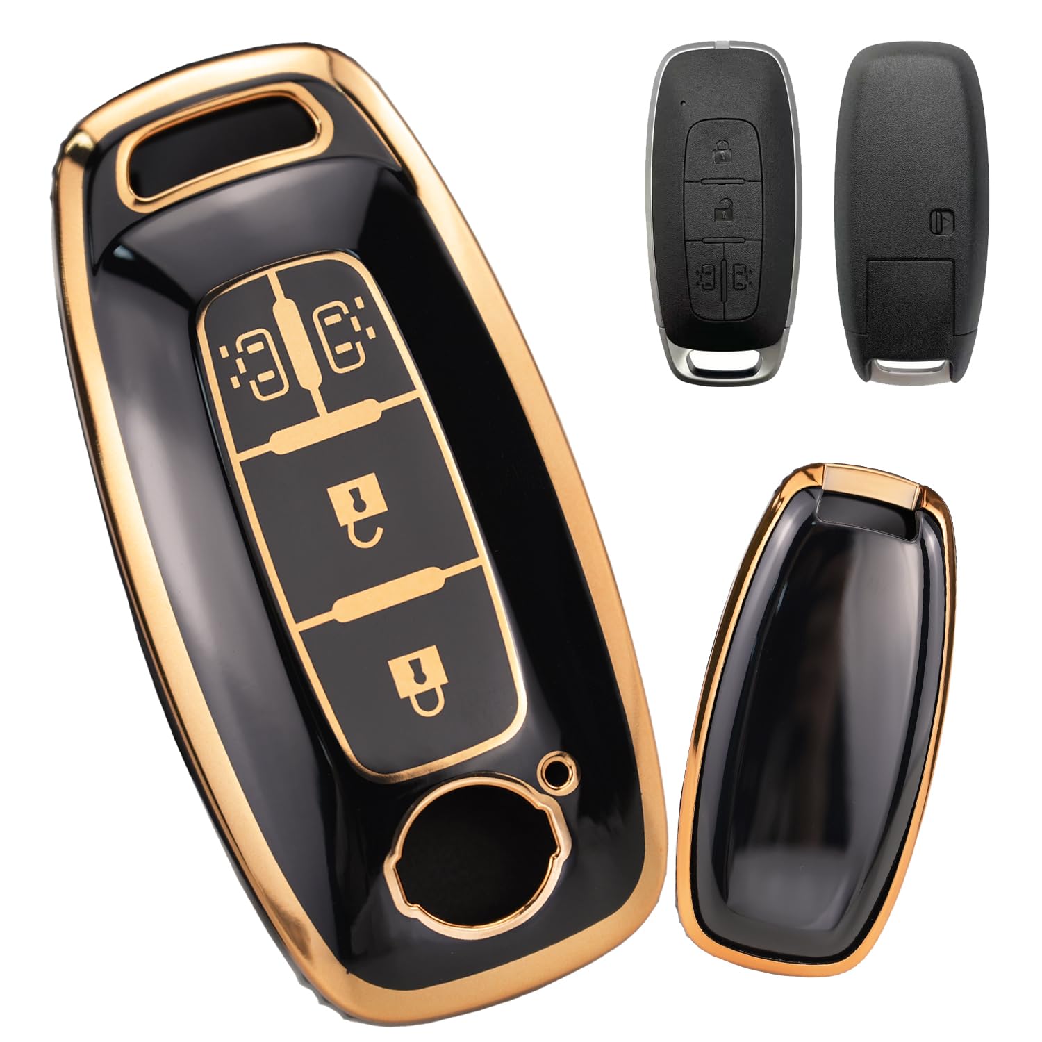 [ontto] Nissan exclusive remote control key case key cover key чёрный