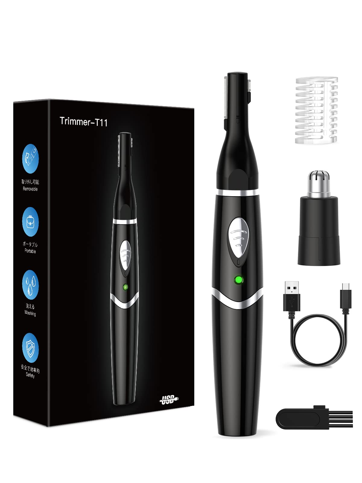 

Новая бритва для бровей для мужчин и USB для волос в носу, бровей, лица, ушей, бровей IPX7 Низкая электрическая Идеальный подарок для уважения к пожилым людям Включает брови